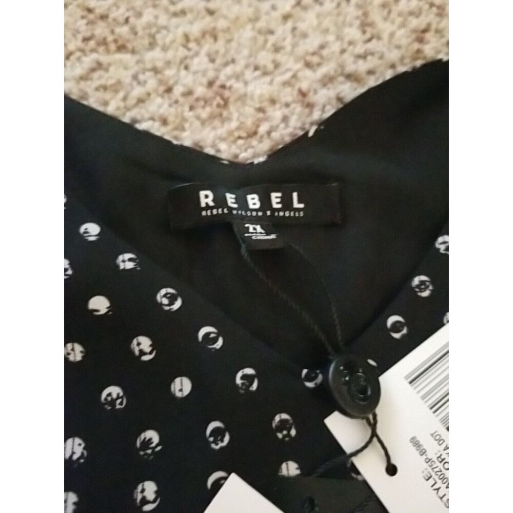 Rebel Wilson X Angels Polka Dot‎ Black White Sleeveless Blouse Top 2X Retail $89 - Picture 9 of 12